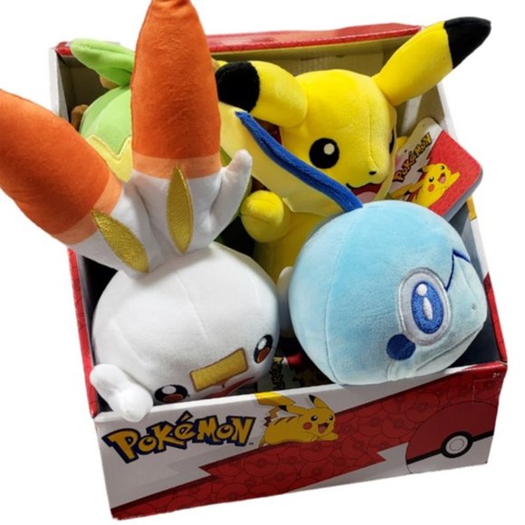 Pokemon Other - Pokemon Pikachu Scorbunny Sobble Grookey Plush Stuffed Animal Toy Set NIB